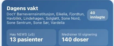 DocY Mobil Institusjon – utsnitt av vaktoversikten